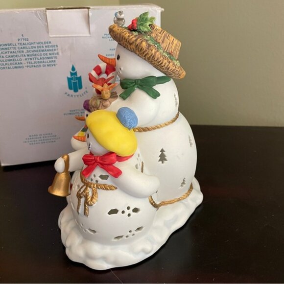 Retired Partylite P7702 Snowbell Snowman Family Ceramic Tealight Holder - Picture 5 of 10